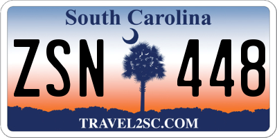 SC license plate ZSN448