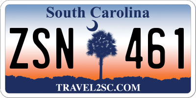 SC license plate ZSN461