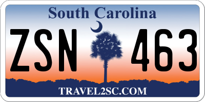 SC license plate ZSN463