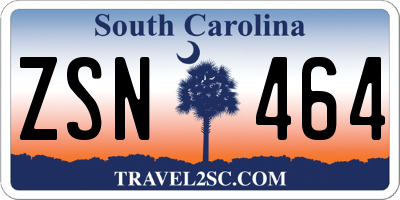 SC license plate ZSN464