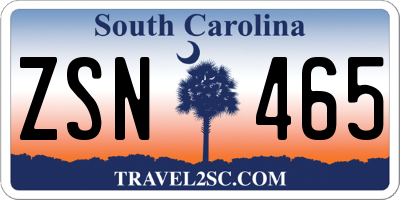 SC license plate ZSN465