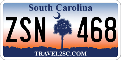SC license plate ZSN468