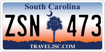 SC license plate ZSN473