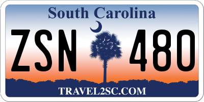 SC license plate ZSN480