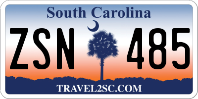 SC license plate ZSN485
