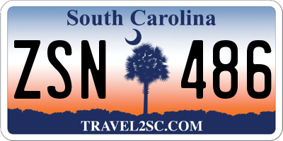 SC license plate ZSN486