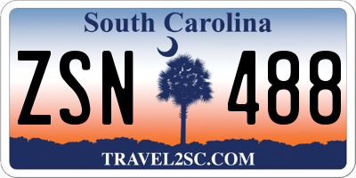 SC license plate ZSN488