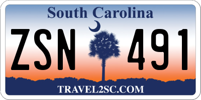 SC license plate ZSN491