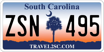 SC license plate ZSN495