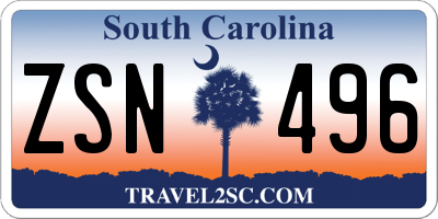 SC license plate ZSN496