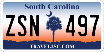 SC license plate ZSN497