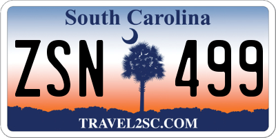 SC license plate ZSN499