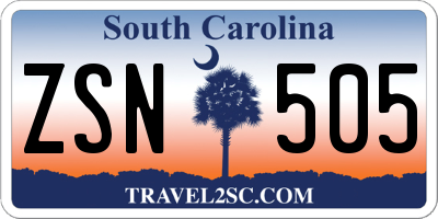 SC license plate ZSN505