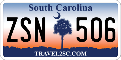 SC license plate ZSN506