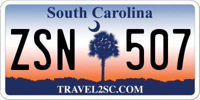 SC license plate ZSN507