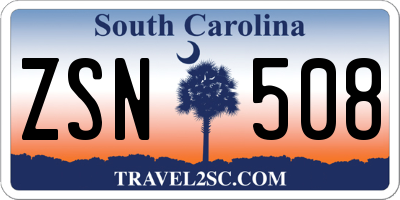 SC license plate ZSN508