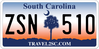 SC license plate ZSN510