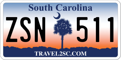 SC license plate ZSN511