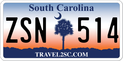 SC license plate ZSN514