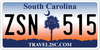 SC license plate ZSN515