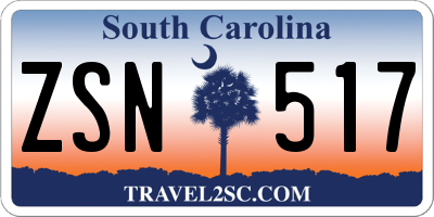 SC license plate ZSN517