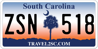 SC license plate ZSN518