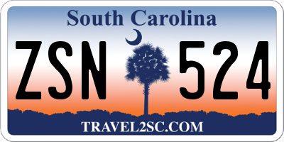 SC license plate ZSN524