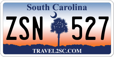 SC license plate ZSN527