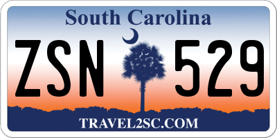 SC license plate ZSN529