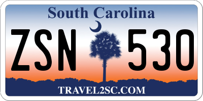SC license plate ZSN530