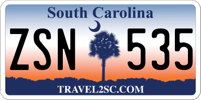 SC license plate ZSN535