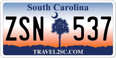 SC license plate ZSN537
