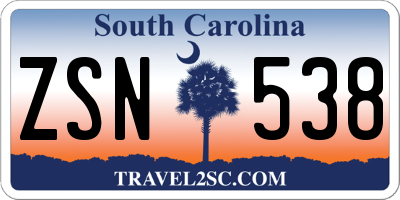 SC license plate ZSN538