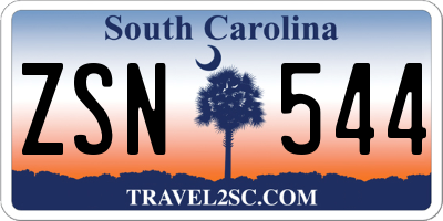 SC license plate ZSN544