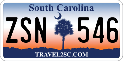 SC license plate ZSN546