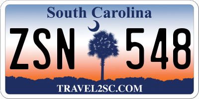 SC license plate ZSN548