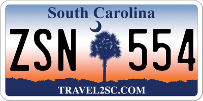 SC license plate ZSN554