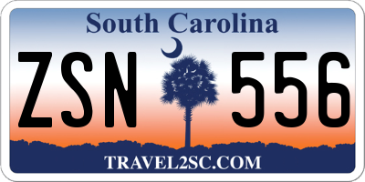 SC license plate ZSN556