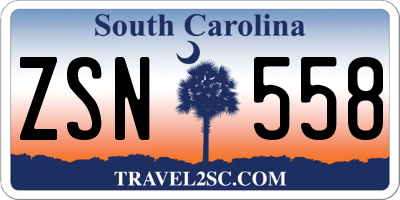 SC license plate ZSN558