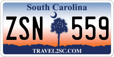 SC license plate ZSN559