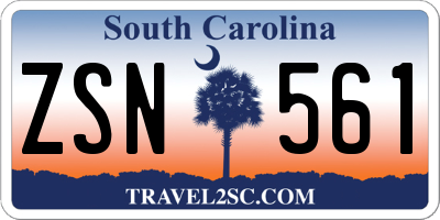 SC license plate ZSN561