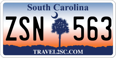SC license plate ZSN563