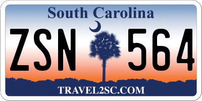 SC license plate ZSN564