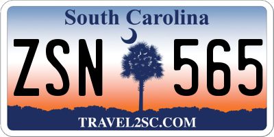SC license plate ZSN565