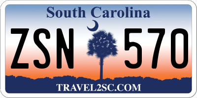 SC license plate ZSN570
