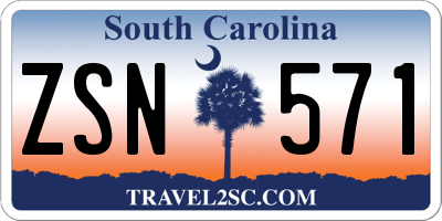 SC license plate ZSN571
