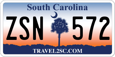 SC license plate ZSN572