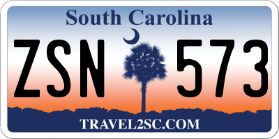 SC license plate ZSN573