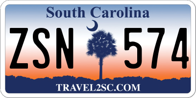 SC license plate ZSN574