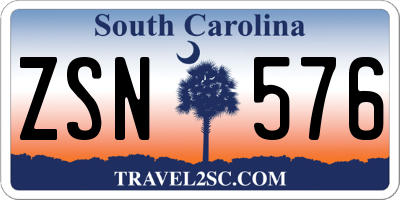 SC license plate ZSN576